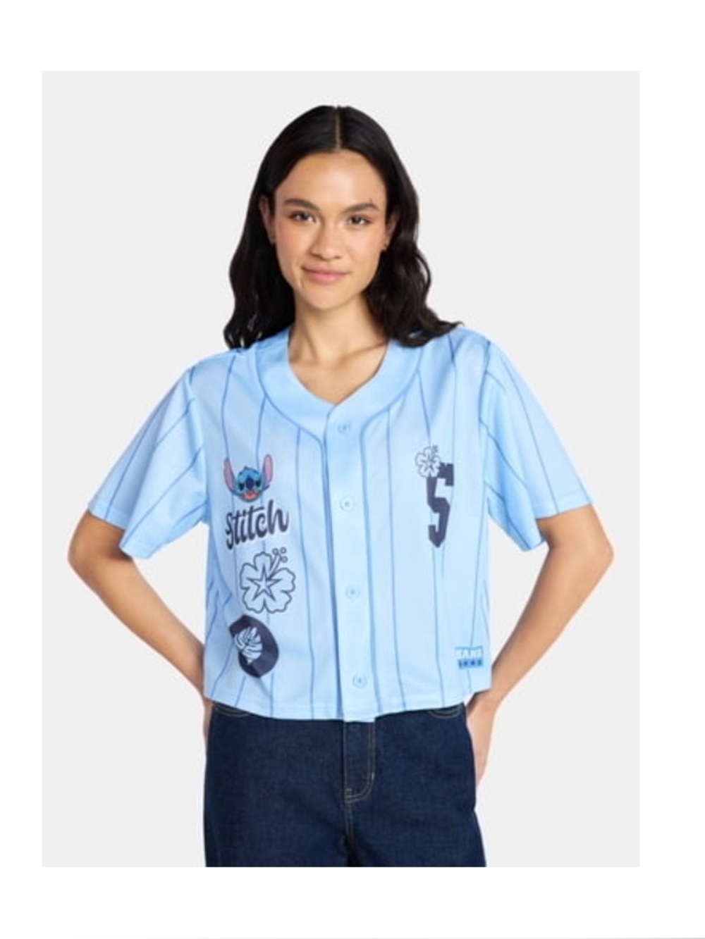 Disney Light Blue Stitch Baseball Jersey